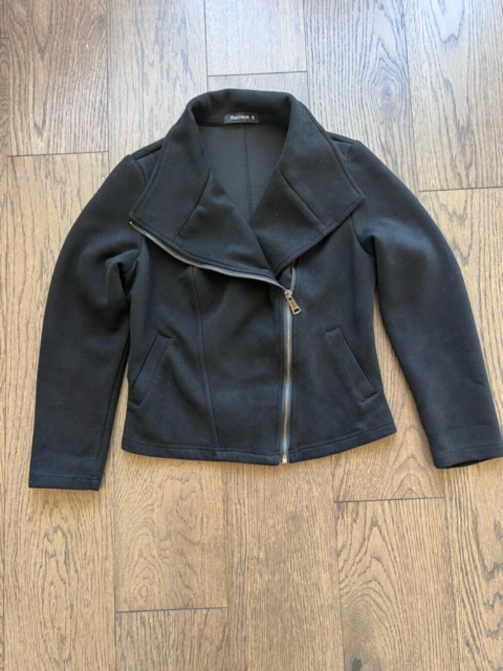 AUTOMET Black Faux Suede Asymmetrical Moto Jacket XS